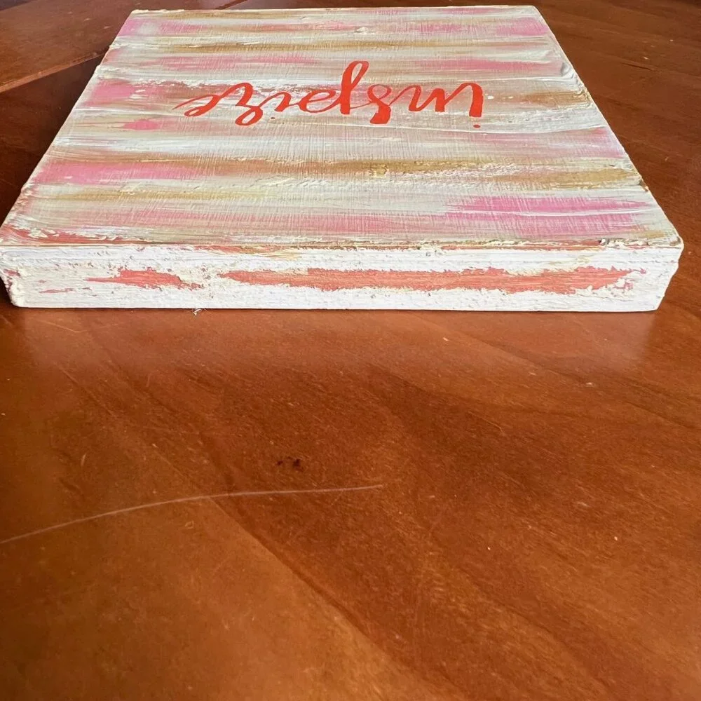 INSPIRE Wood sign decor, Vintage farmhouse Wood Sign One of a kind Hand Painted